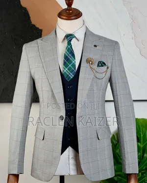 Light Gray With a Subtle Checkered Pattern Suits