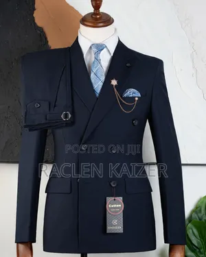 Deep Navy Blue Six Buttons Suits