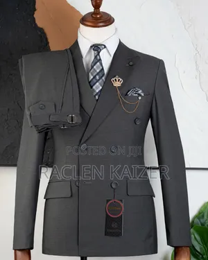 Dark Gray Six Buttons Suits