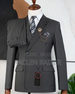 Dark Gray Six Buttons Suits