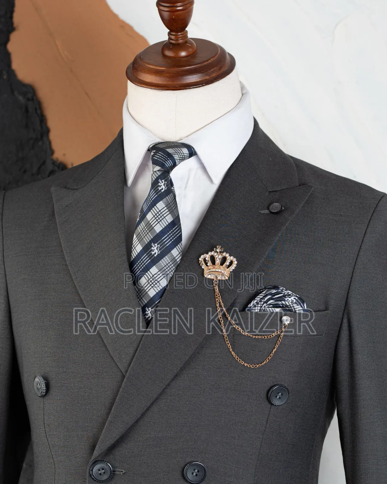 Dark Gray Six Buttons Suits