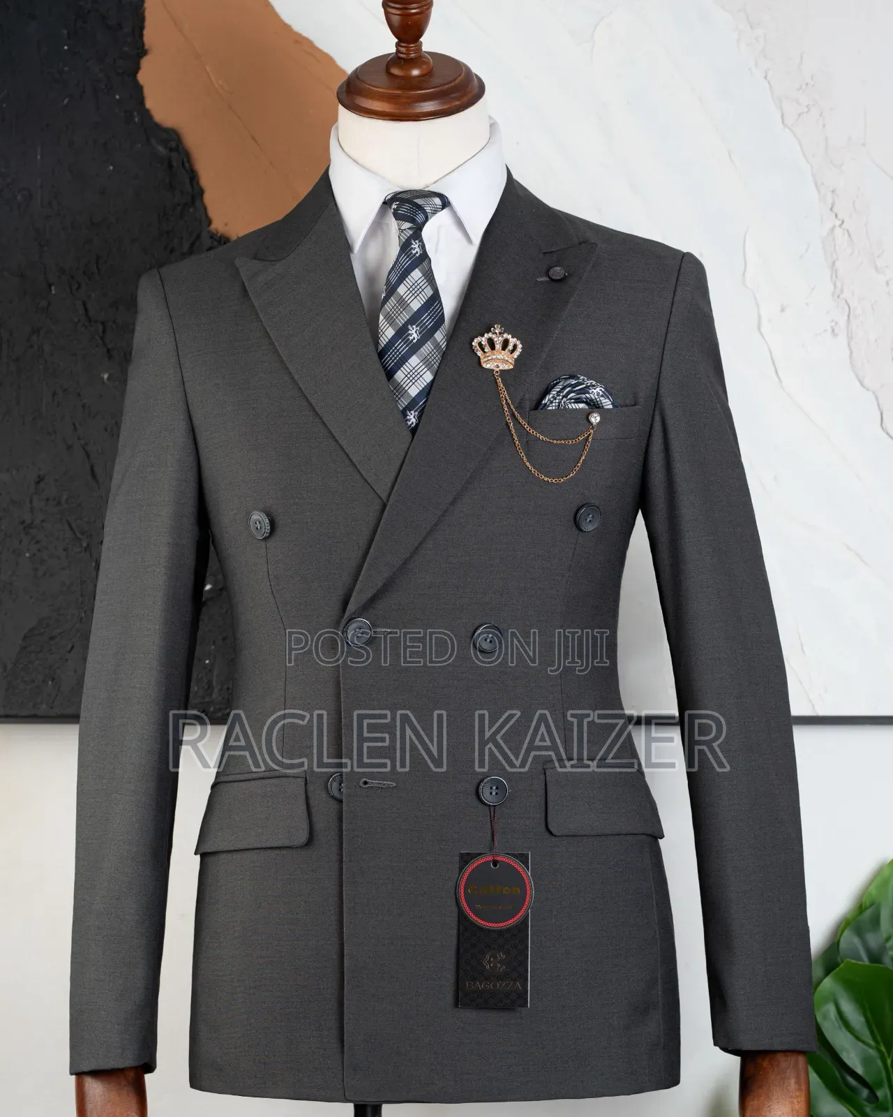 Dark Gray Six Buttons Suits
