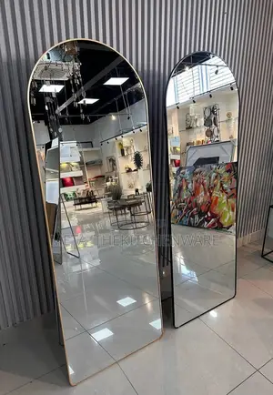 Wall Mirror Full Length With Standing, Black Arched