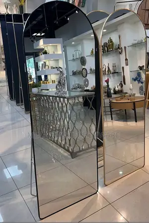 Wall Mirror Full Length With Standing, Black Arched