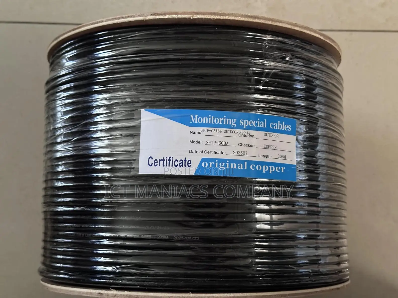 Outdoor Cat6 SFTP Pure Copper Cable - Roll 305m
