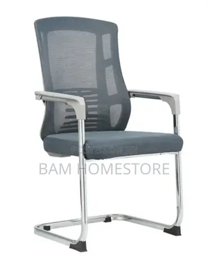 Black Mesh Office Chair With Sled Base