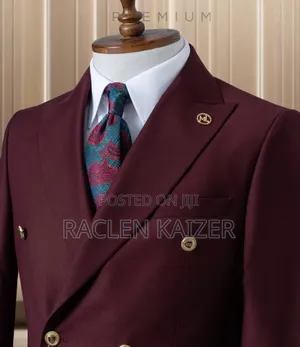 Deep Burgundy Suits With Gold Buttons
