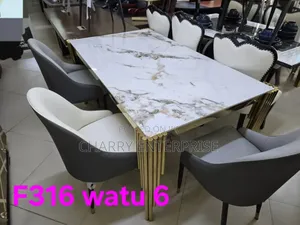 Stylish Quality Marble Material Dining Table/ Restaurant 6 Seaters