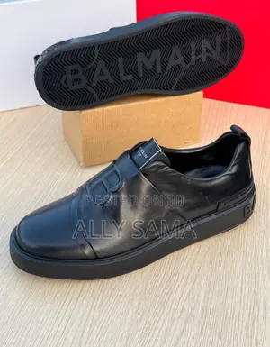 Men's Sneakers Balmain Full Black Material Leather