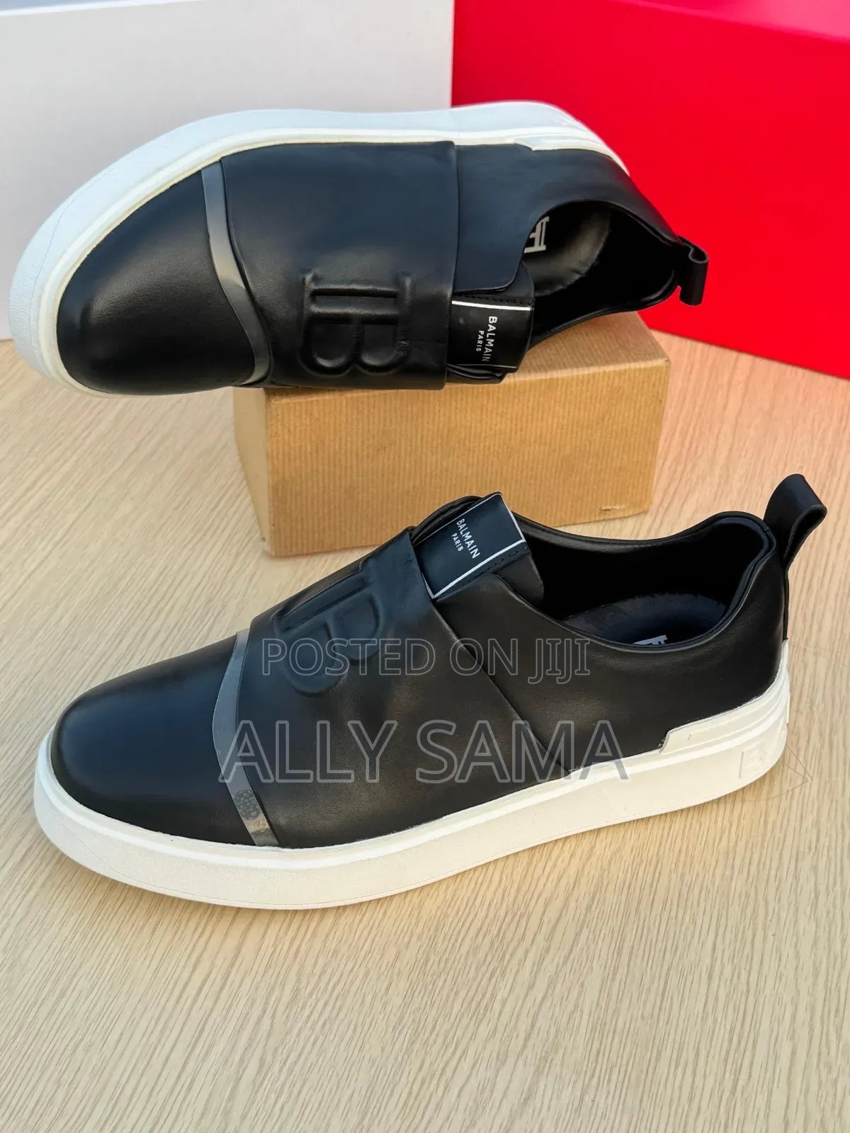 Men's Sneakers Balmain Full Black Material Leather