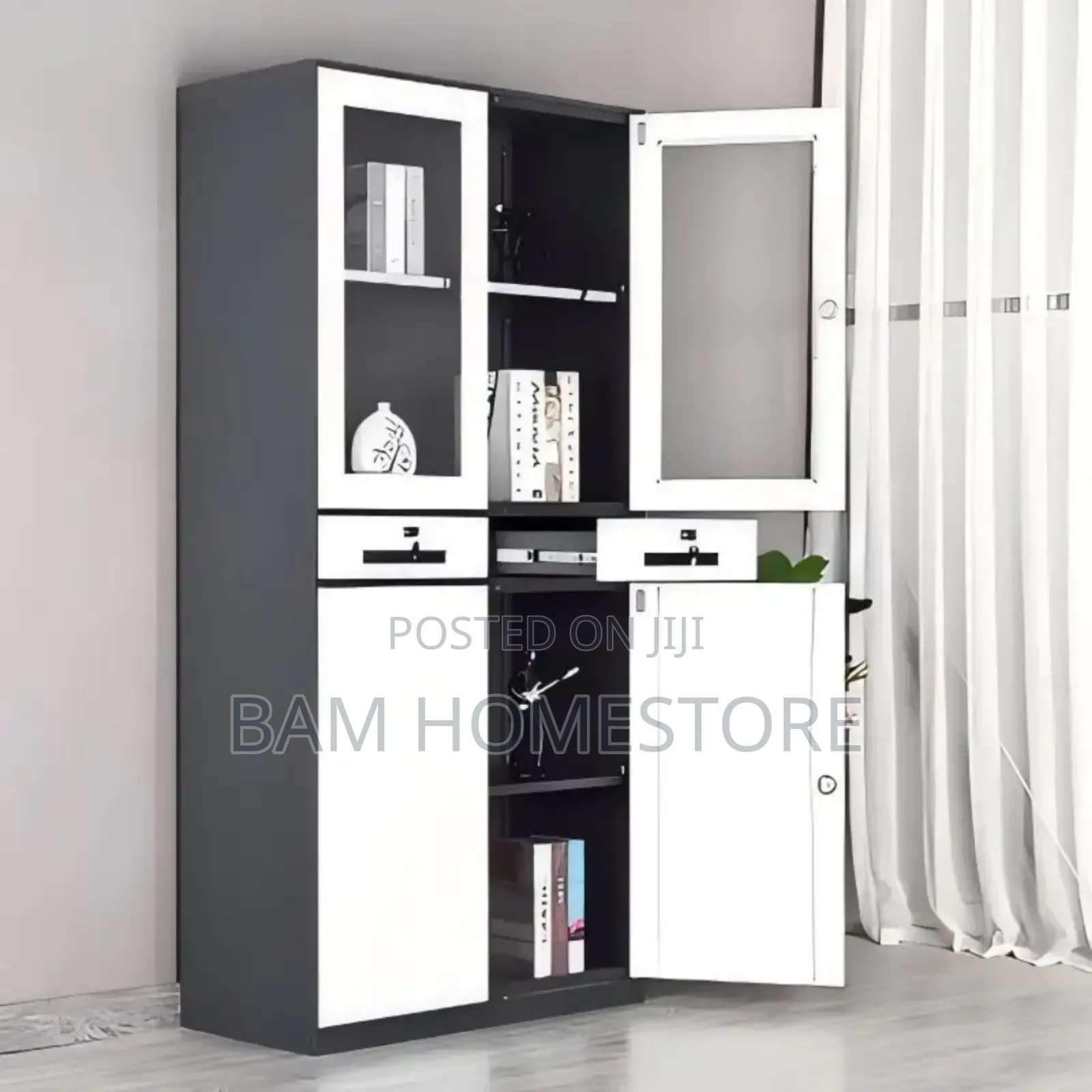 Modern Two-Tone Office Storage Cabinet