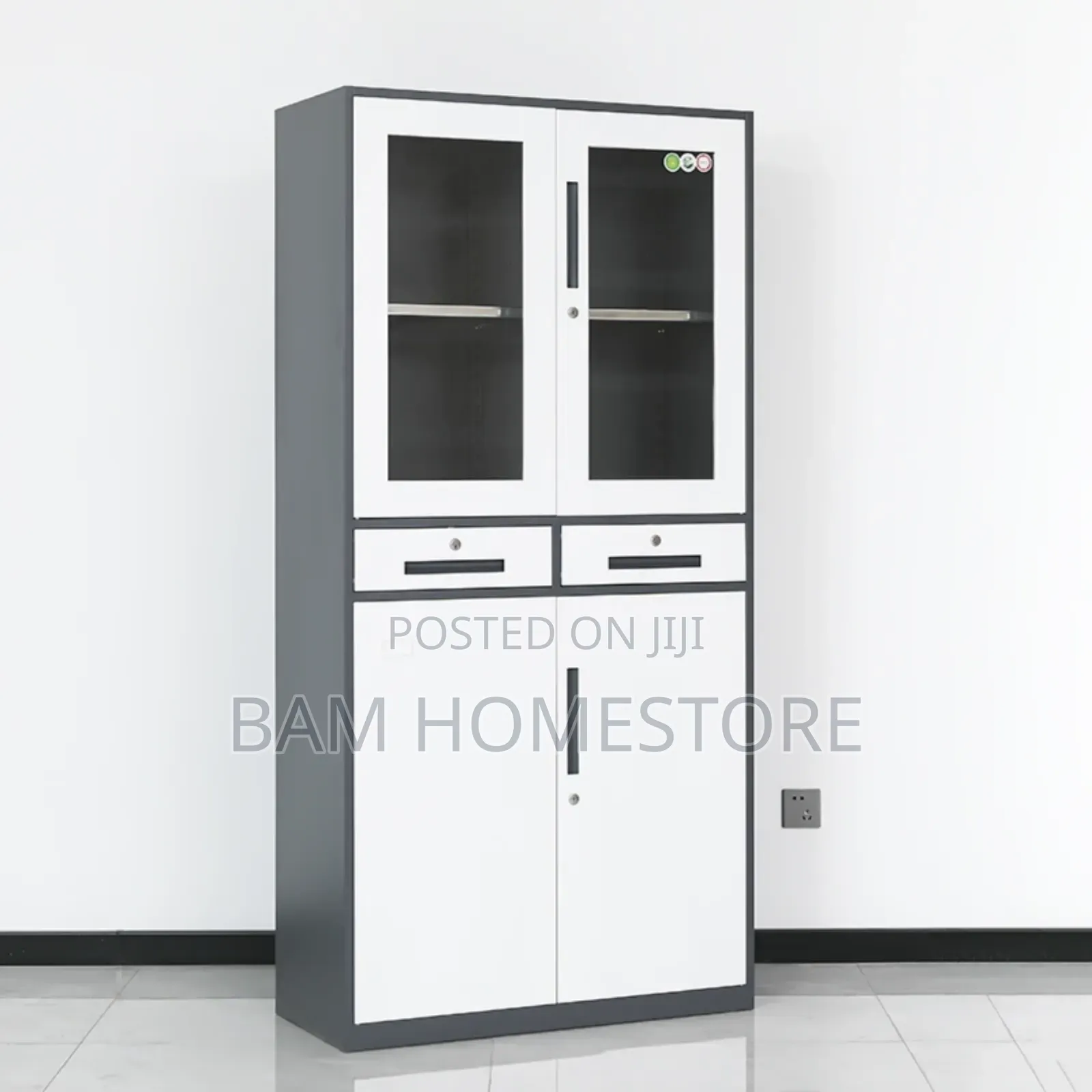 Modern Two-Tone Office Storage Cabinet
