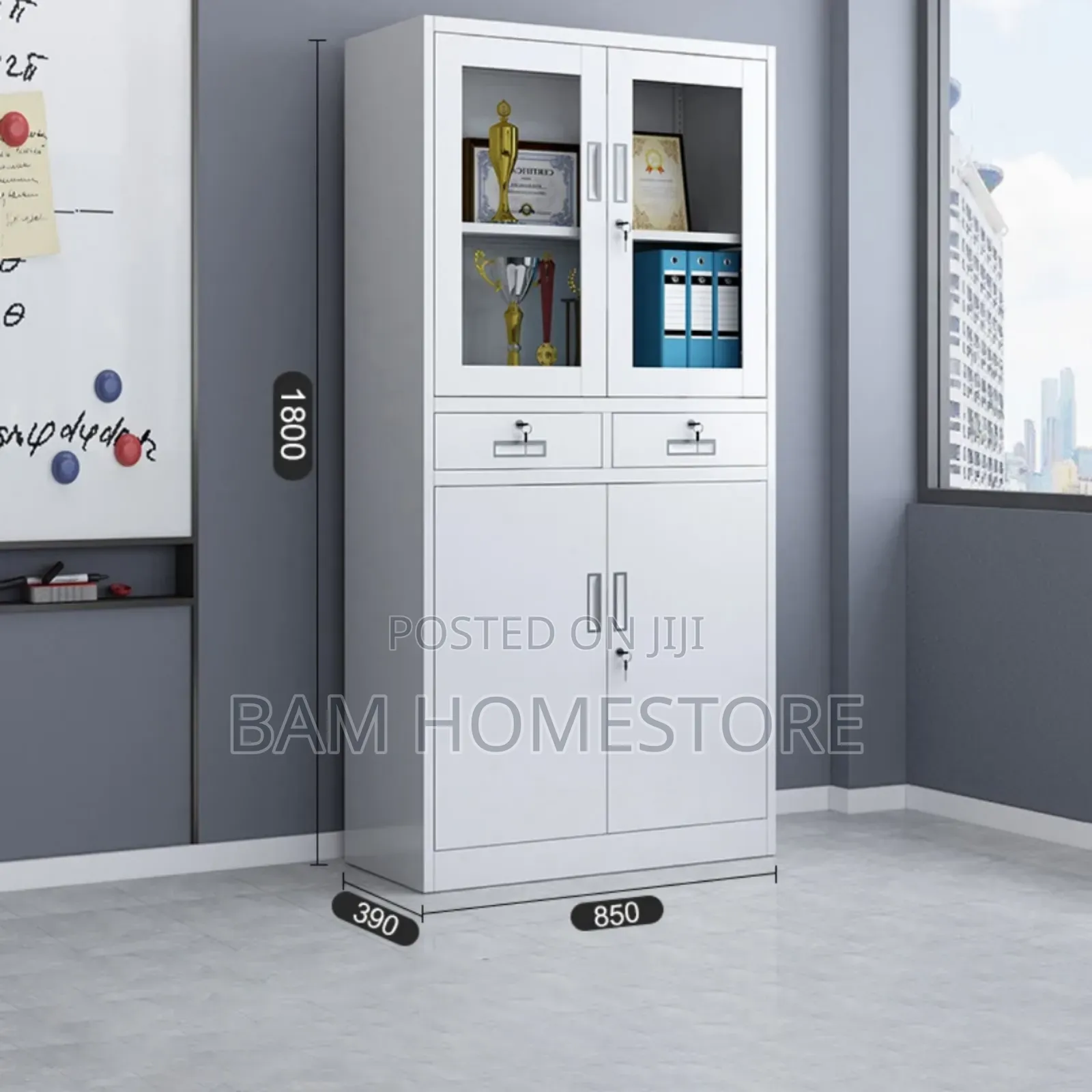 Modern Two-Tone Office Storage Cabinet
