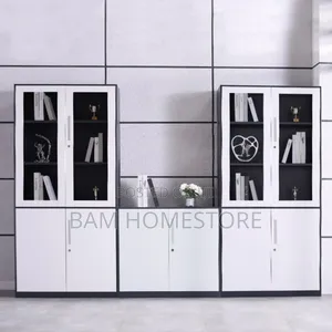 Modern Two-Tone Tall Storage Cabinet
