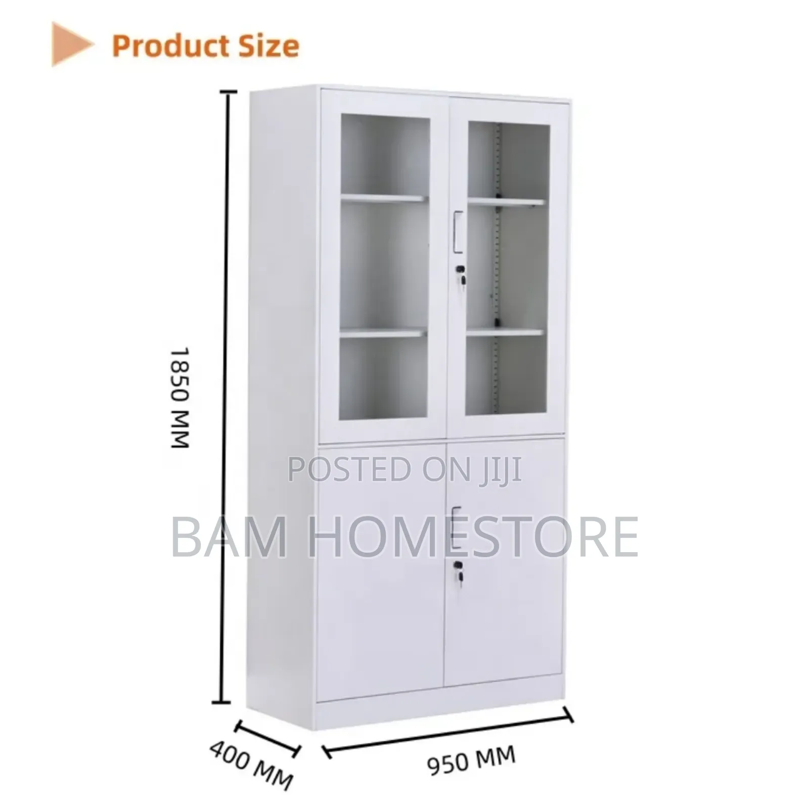 Modern Two-Tone Tall Storage Cabinet