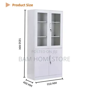 Modern Two-Tone Tall Storage Cabinet