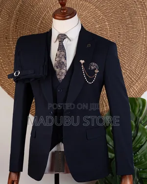 Men's Three Piece Suite With Three Button Half Coat