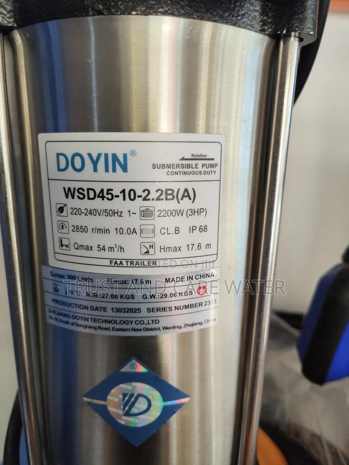 Doyin Sawege Pump 3hp Single Phase (3inch)