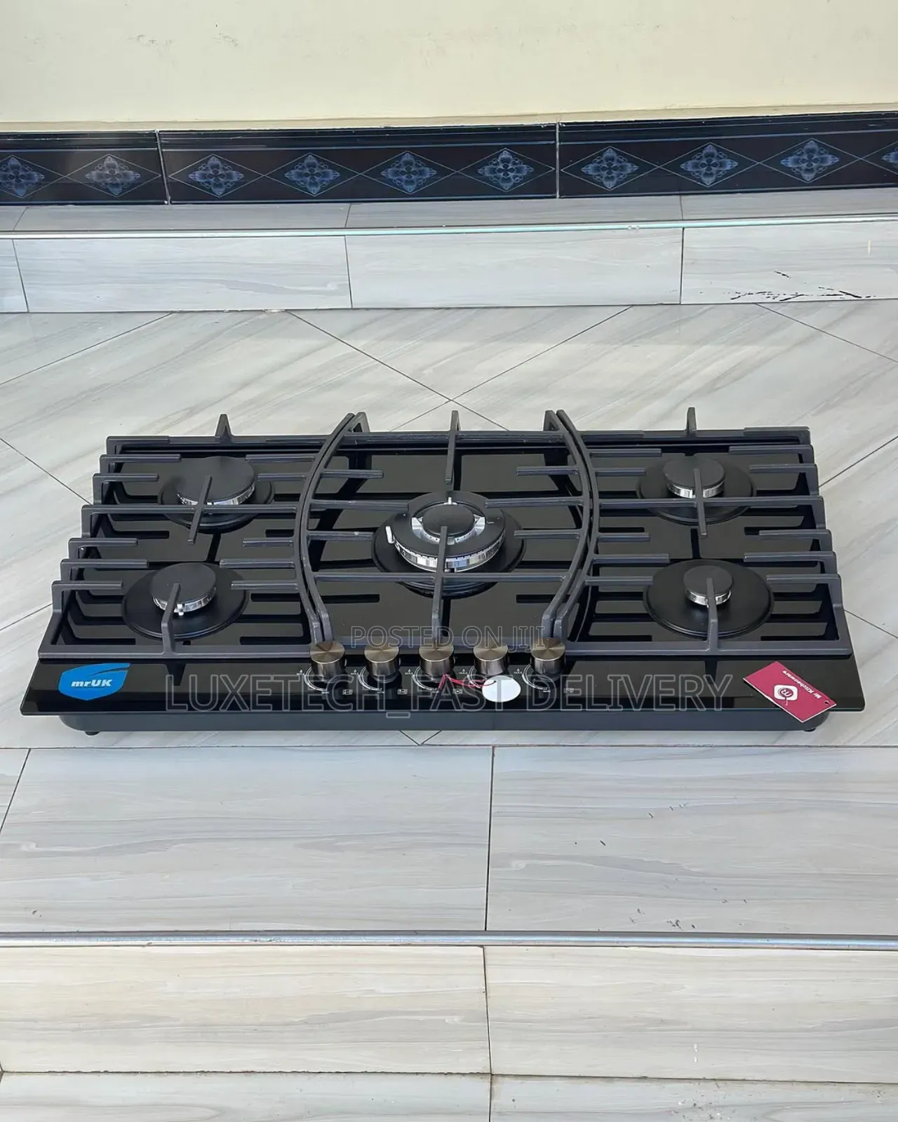 Mr Uk Gas Hob 5-Burner Gas Cooker With Tempered Glass Top