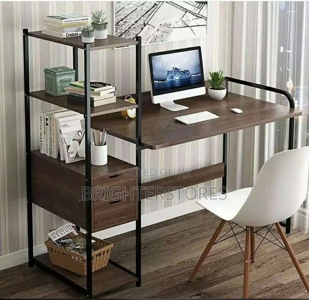 Big Table Office With Shelfs