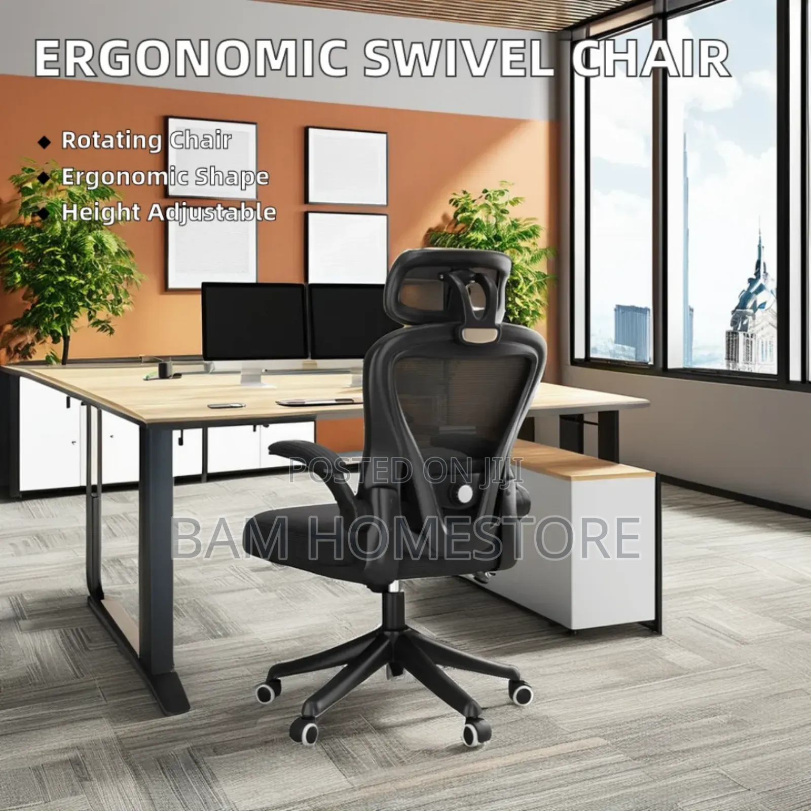 Ergonomic Mesh Office Chair With Headrest