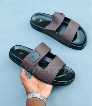 Dark Brown Slide Sandals