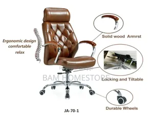 Executive High-back Faux Leather Chair (Brown)