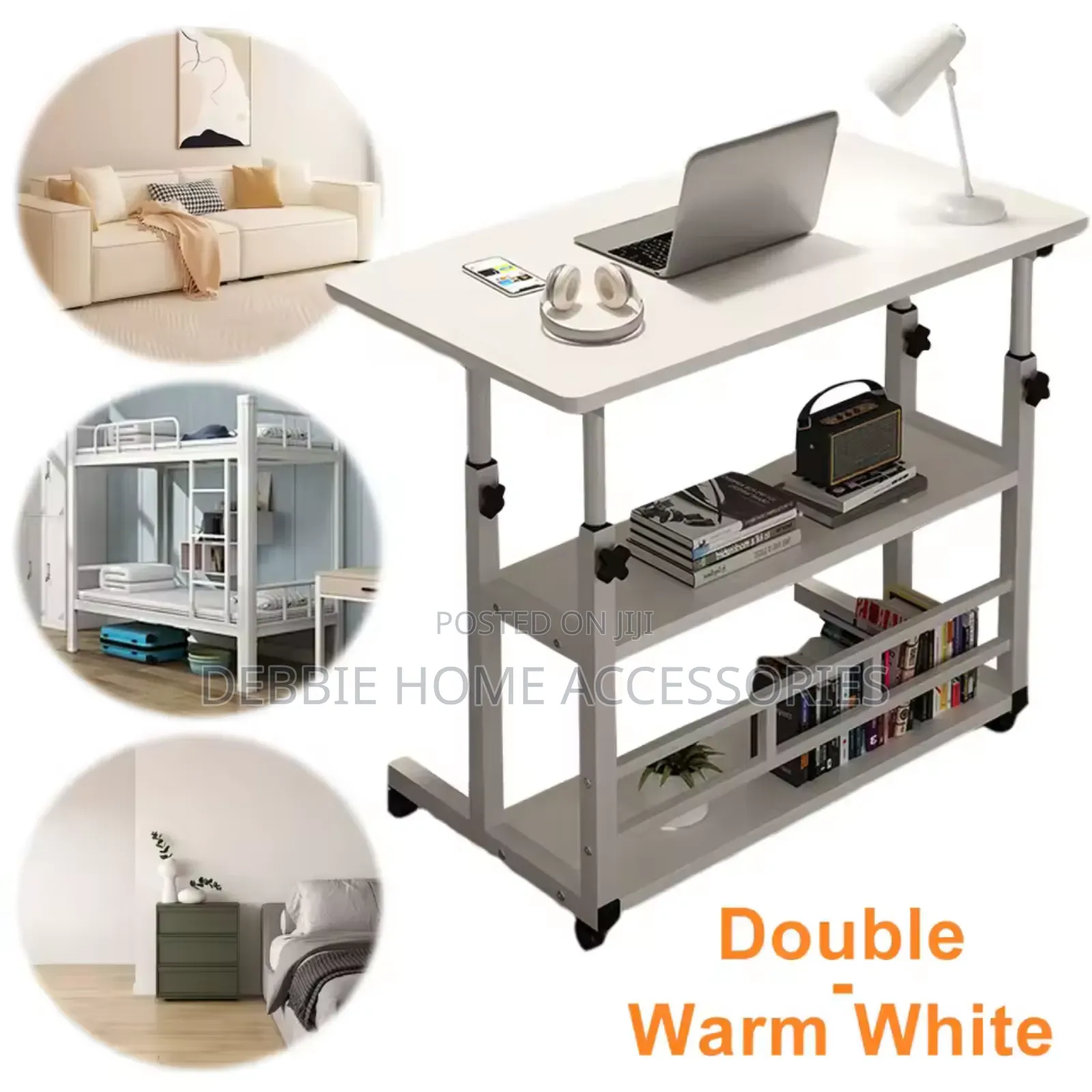 Adjustable Laptop Table With Bookshelf