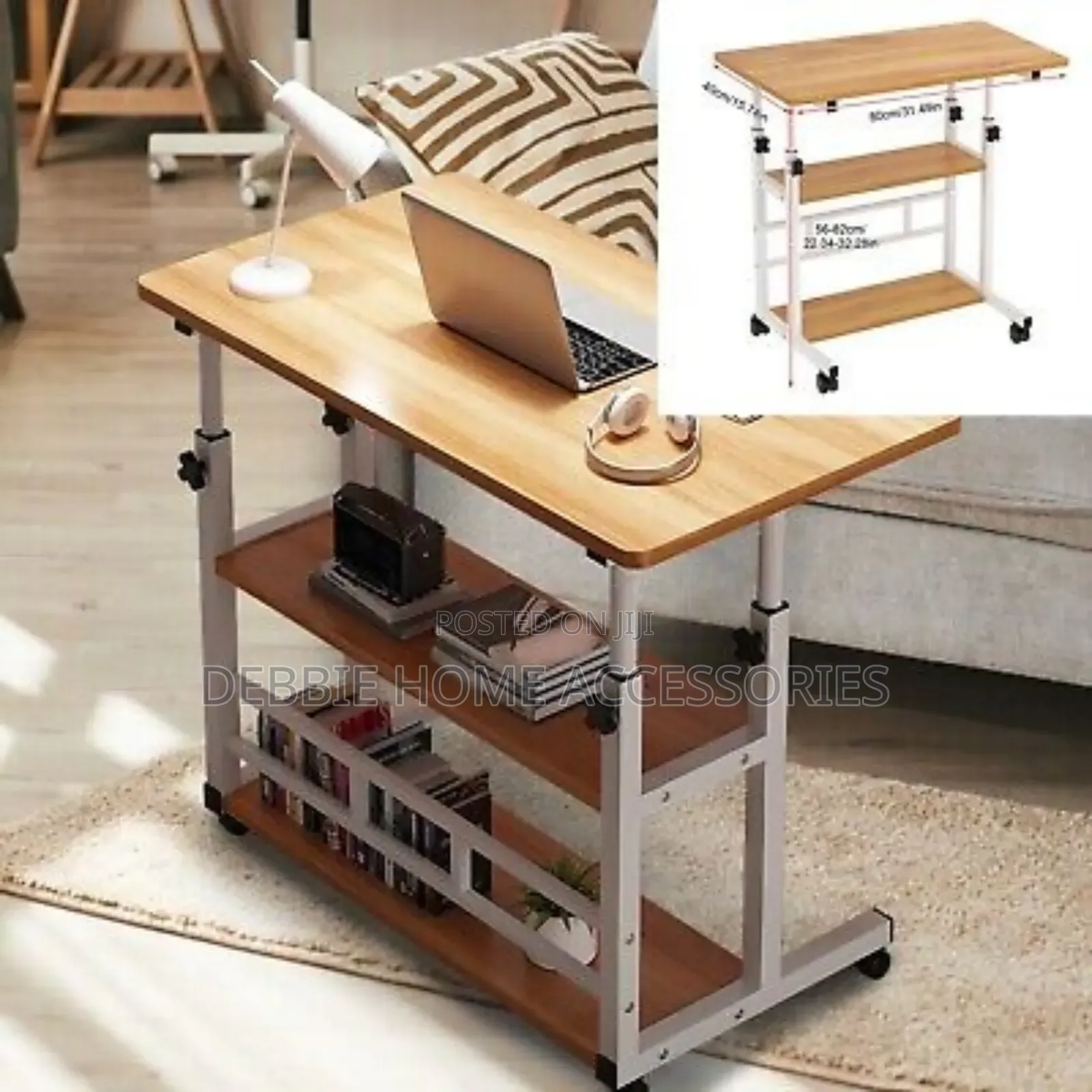 Adjustable Laptop Table With Bookshelf