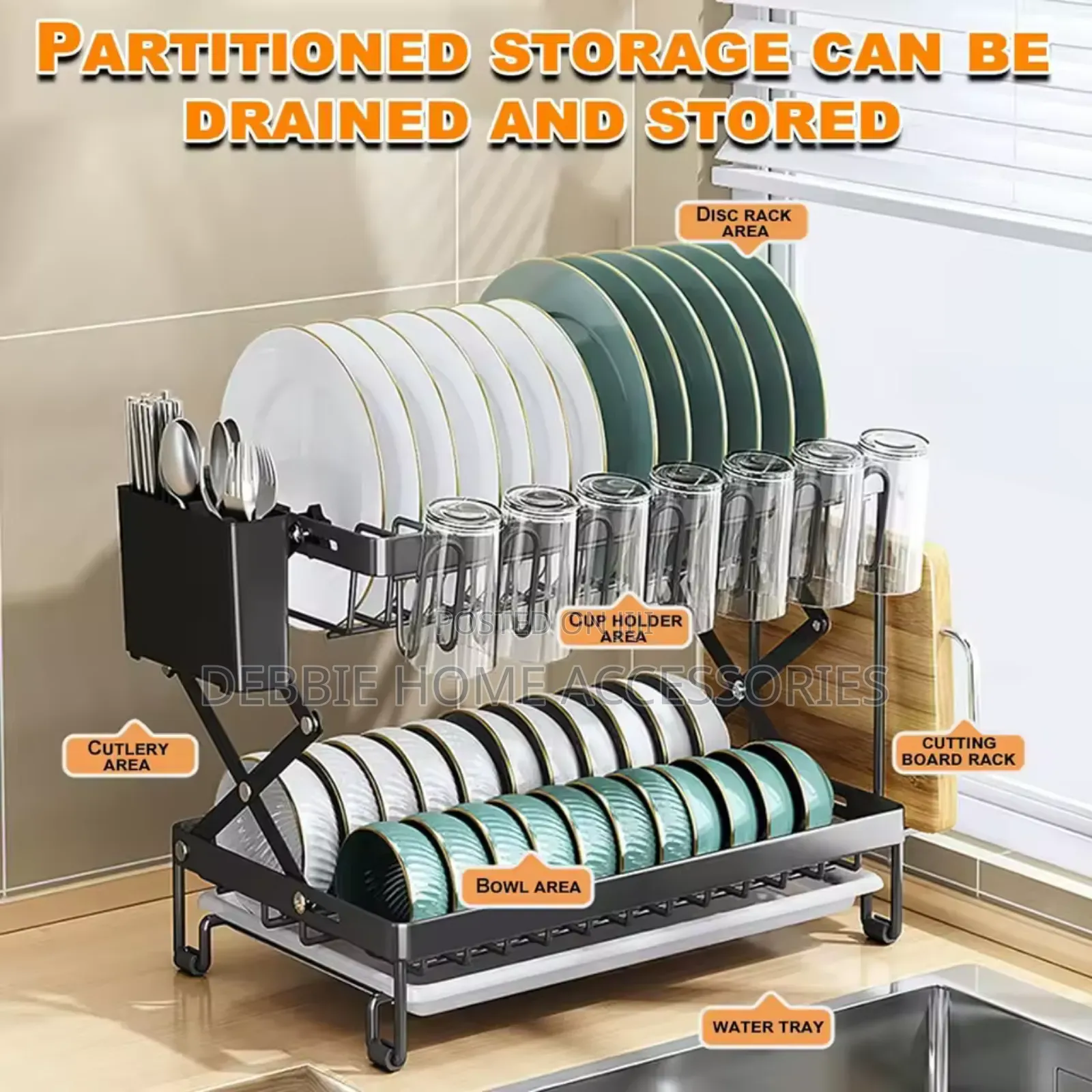 Integrated Folding Dish Rack