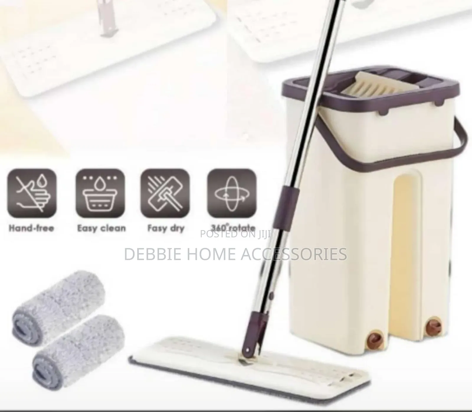 Flat Mop With Bucket+1 Extra Towel