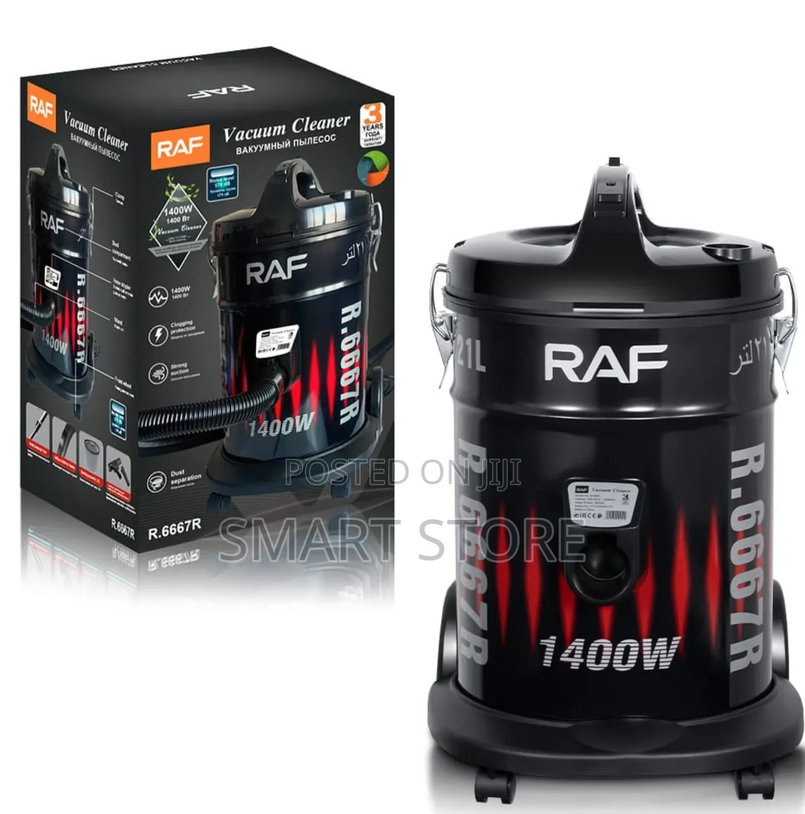 Raf Vacuum Cleaner R.6667r – 1400w, 21l
