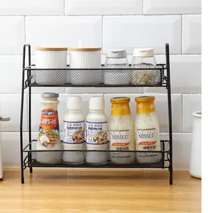 Two-Tier Metal Mesh Storage Rack for Home/Office Use