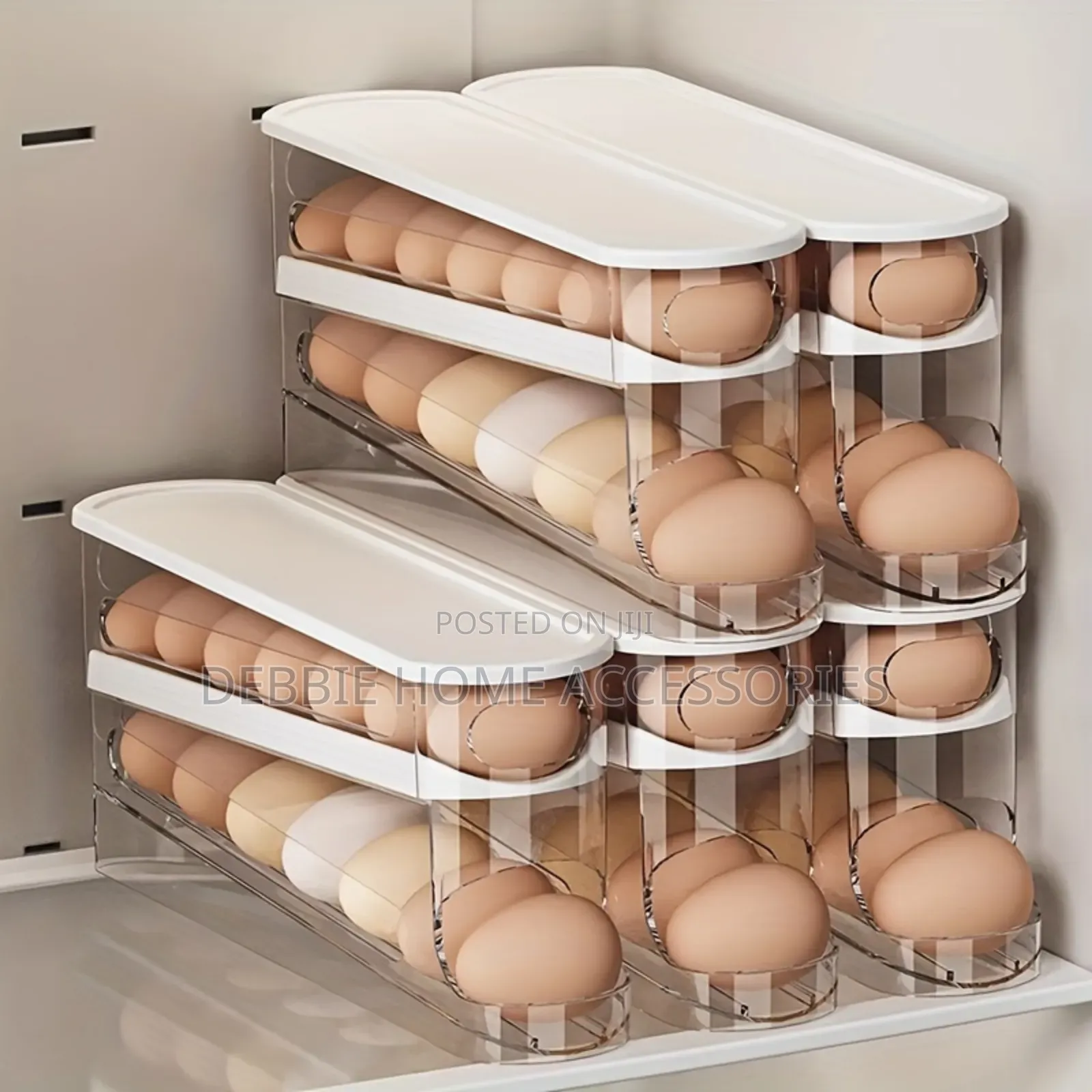 An Automatic Rolling Egg Dispenser For Refrigerator Storage.