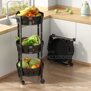Foldable Movable Kitchen Rack