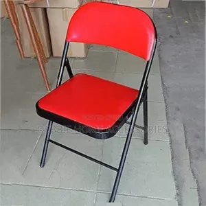 Red Folding Chairs With Padded Cushion and Back