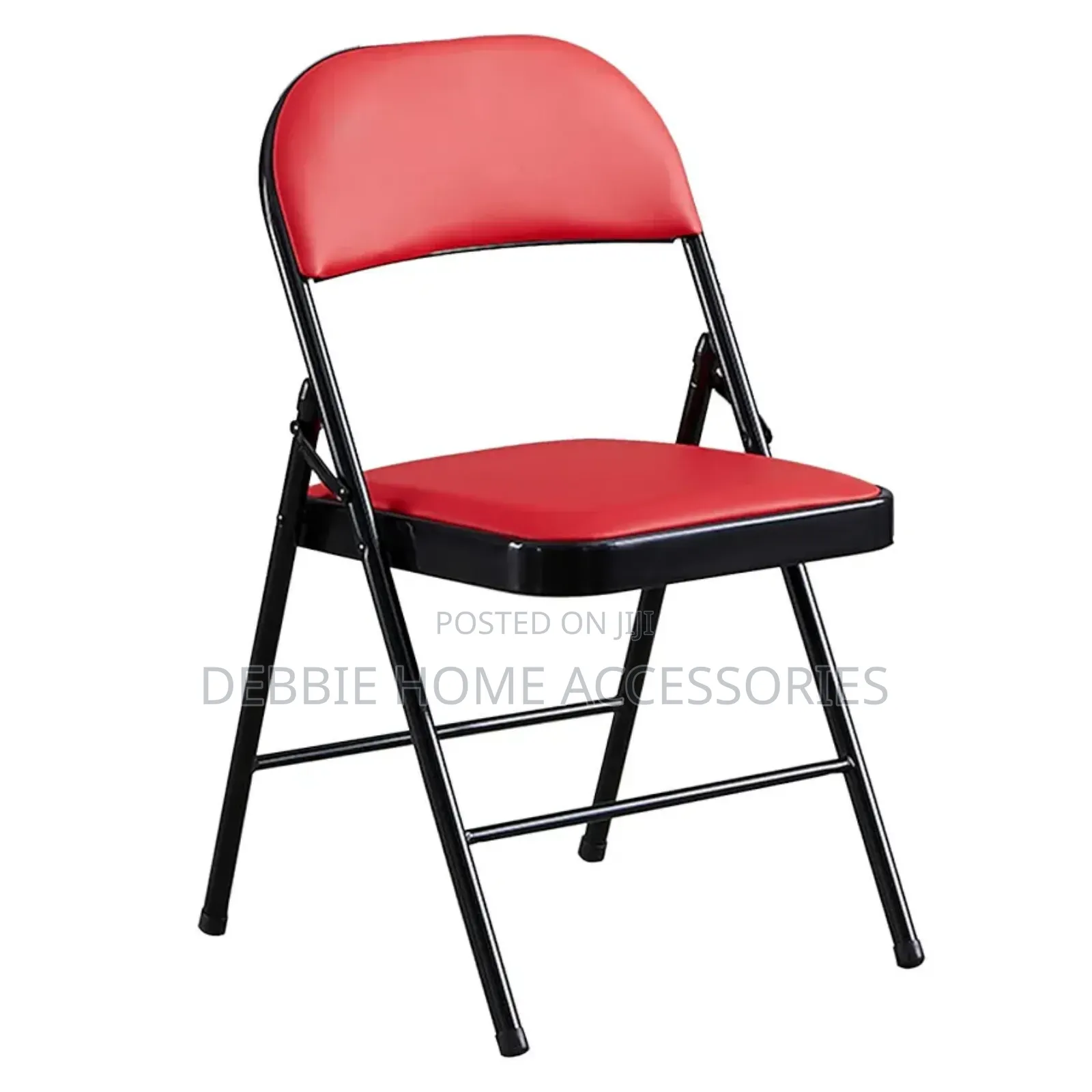 Red Folding Chairs With Padded Cushion and Back