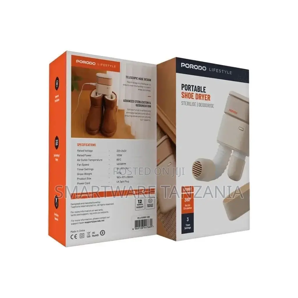 Porodo Lifestyle Portable Shoe Dryer - White