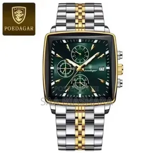 Poedagar 924 Wrist Classic Watch Silver, Gold and Green