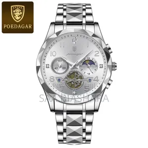 Poedagar 973 Watch Stainless Steel Silver and White