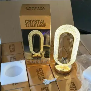 3 Colors Led Crystal Table Lamp, Dimmable Bedside Night Light.
