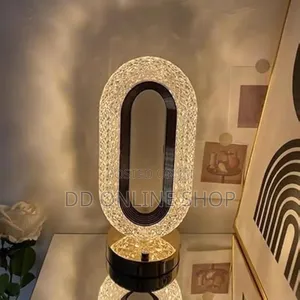 3 Colors Led Crystal Table Lamp, Dimmable Bedside Night Light.