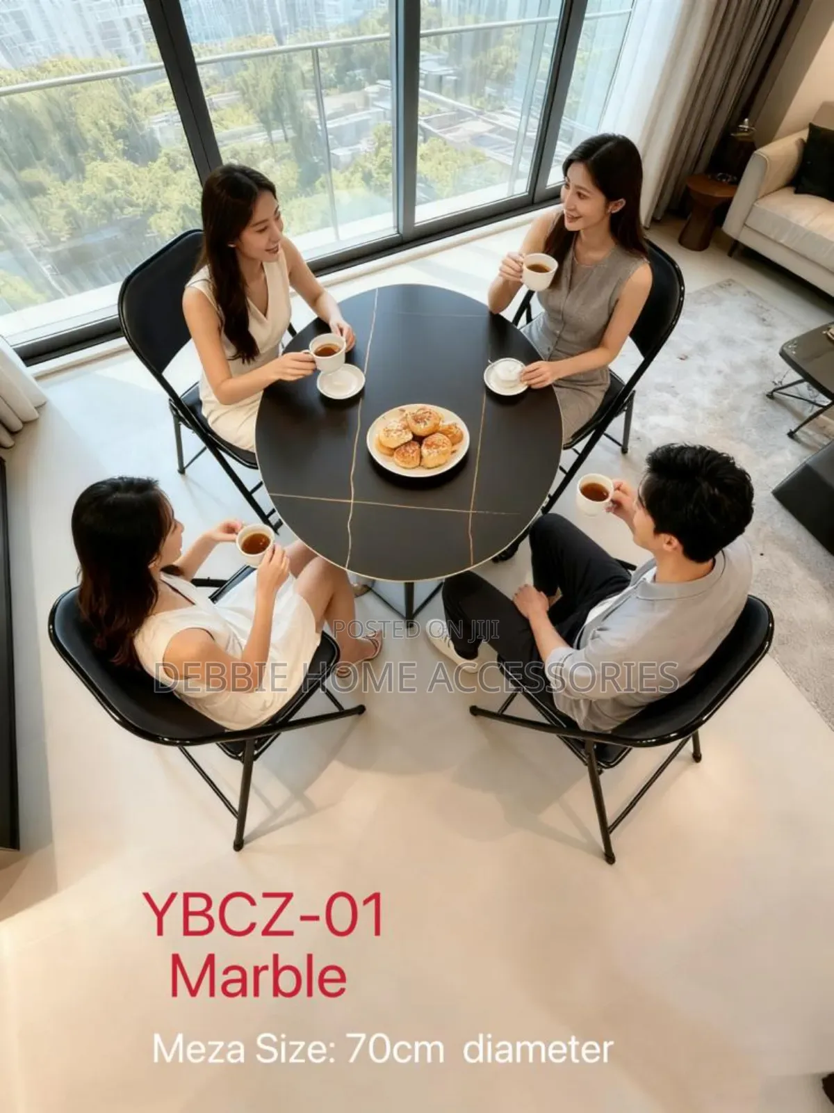 Set Ya Meza Na Viti 4 -Marble Table(Ybcz-01)