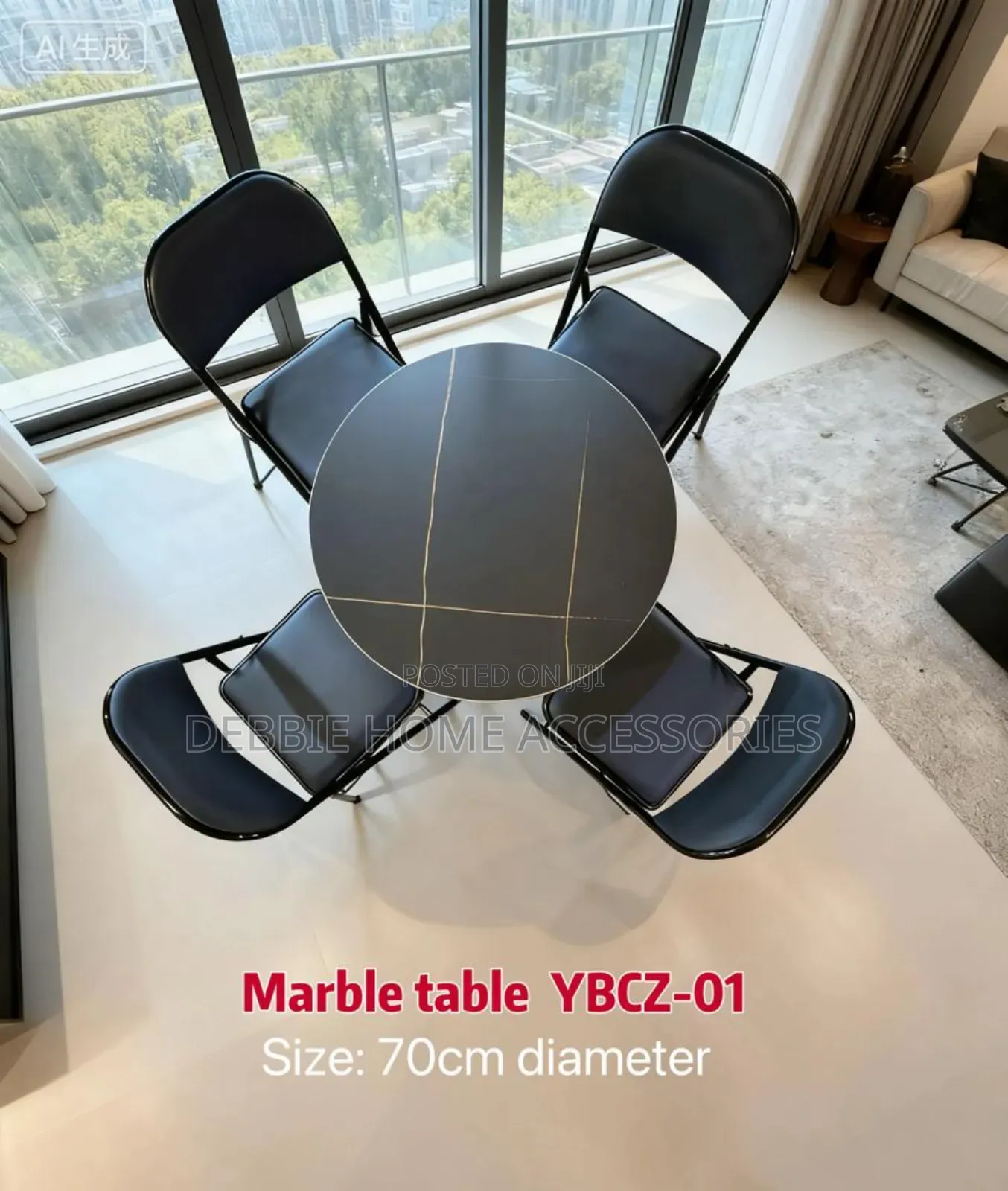 Set Ya Meza Na Viti 4 -Marble Table(Ybcz-01)