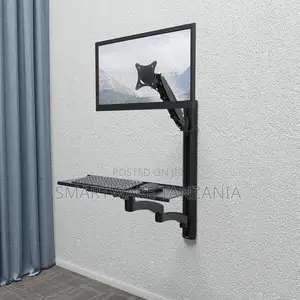 Wall Mount Workstation, Single Monitor Mount, Keyboard Tray And Cpu