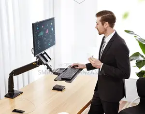 Sit Stand Monitor Desk Mount for 17-32 Inch Screens, Height Adjustable