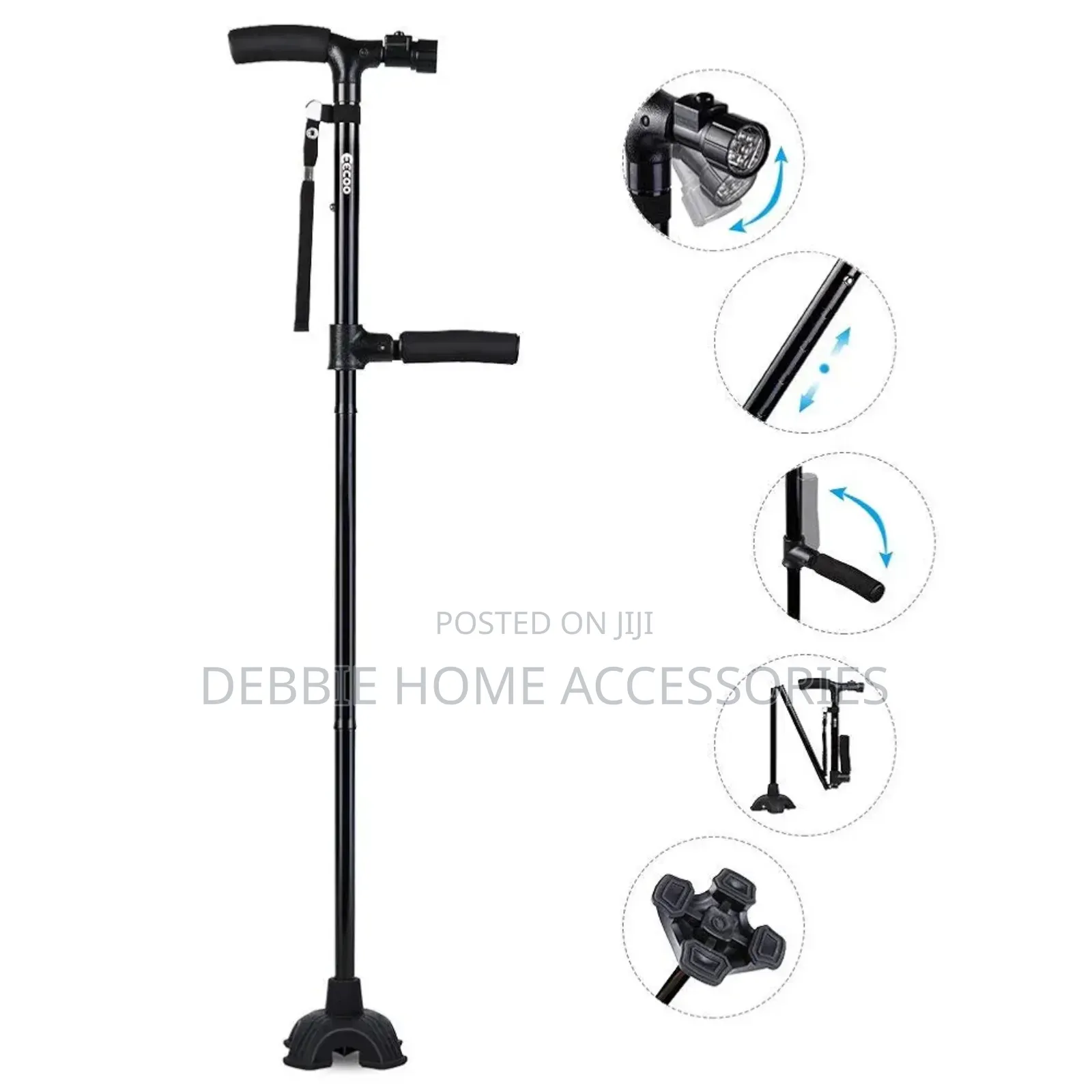 Foldable and Adjustable Walking Stick( Walking Cane)