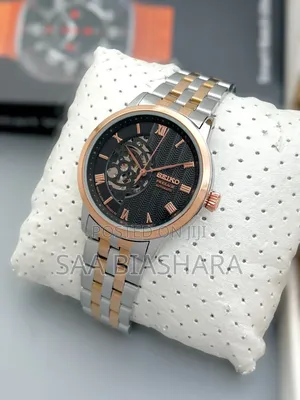 Seiko Luxury Mechanical Watch Rosegold, Silver and Black