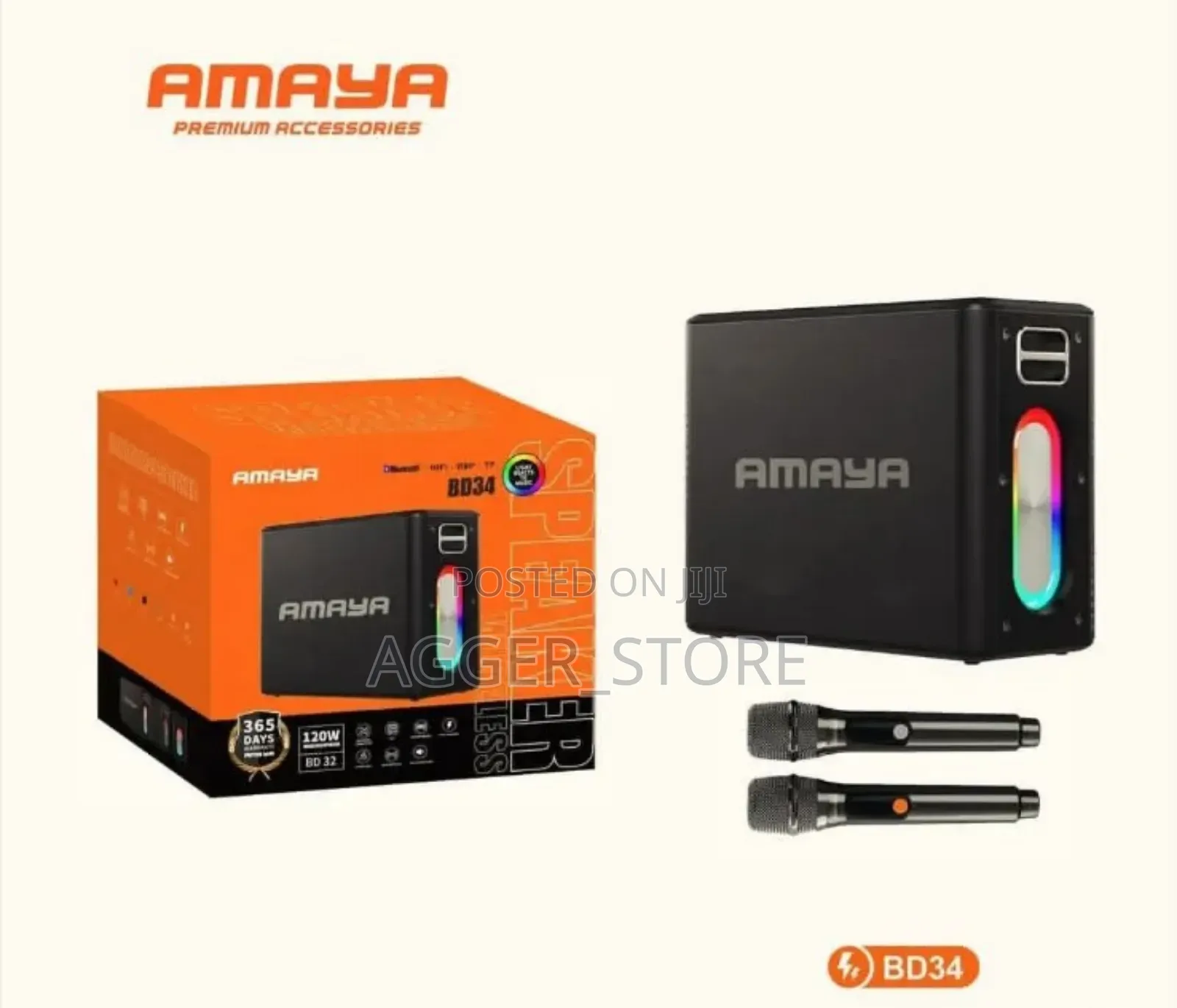Amaya Bd34 Wireless Bluetooth Speaker, a Portable Speaker With Karaoke