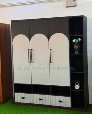 Four Doors Wardrobe Rangi Multi Black Na Full White
